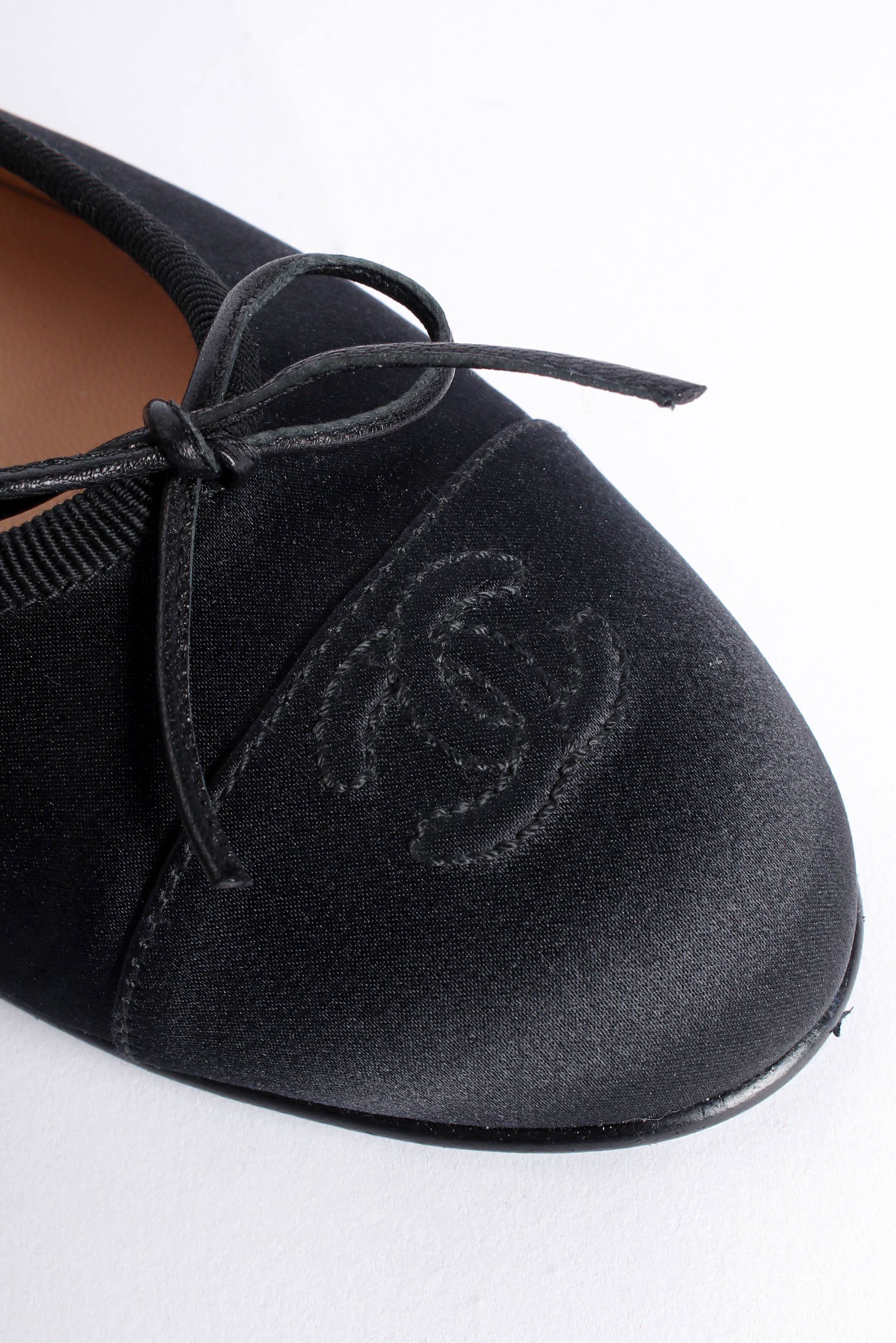 Chanel Satin CC Logo Ballet Flats logo at Recess Los Angeles