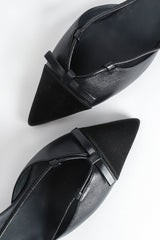 Vintage Chanel Cap Toe Bow Slingback Heels cap toe close @ Recess Los Angeles