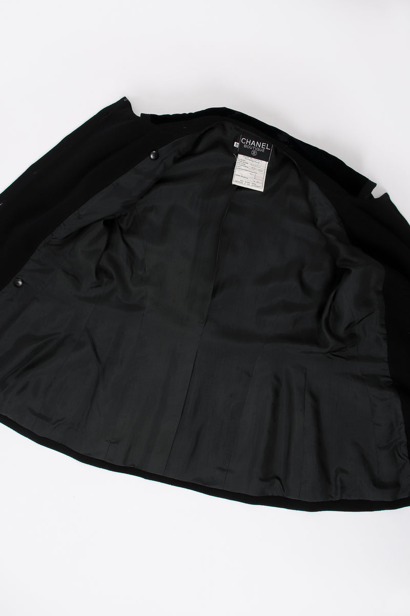 Vintage Chanel Velvet Contrast Uniform Peacoat lining at Recess Los Angeles