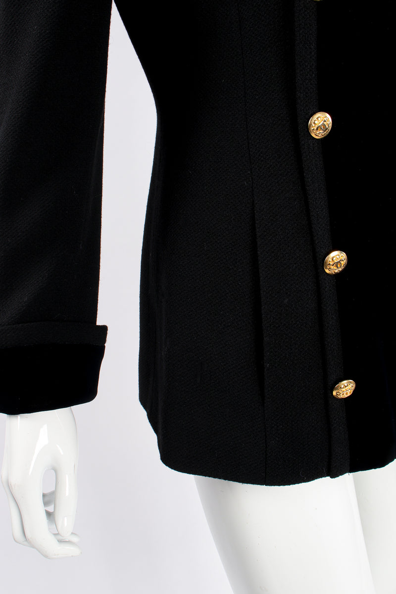 Vintage Chanel Velvet Contrast Uniform Peacoat pocket at Recess Los Angeles