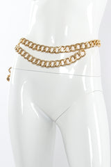 Vintage Chanel Wide Curb Link Ball Charm Belt on mannequin angle @ Recess Los Angeles