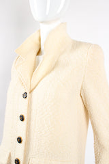 Vintage Chanel 1995 Bouclé Tweed Double Pocket Jacket on Mannequin collar at Recess Los Angeles