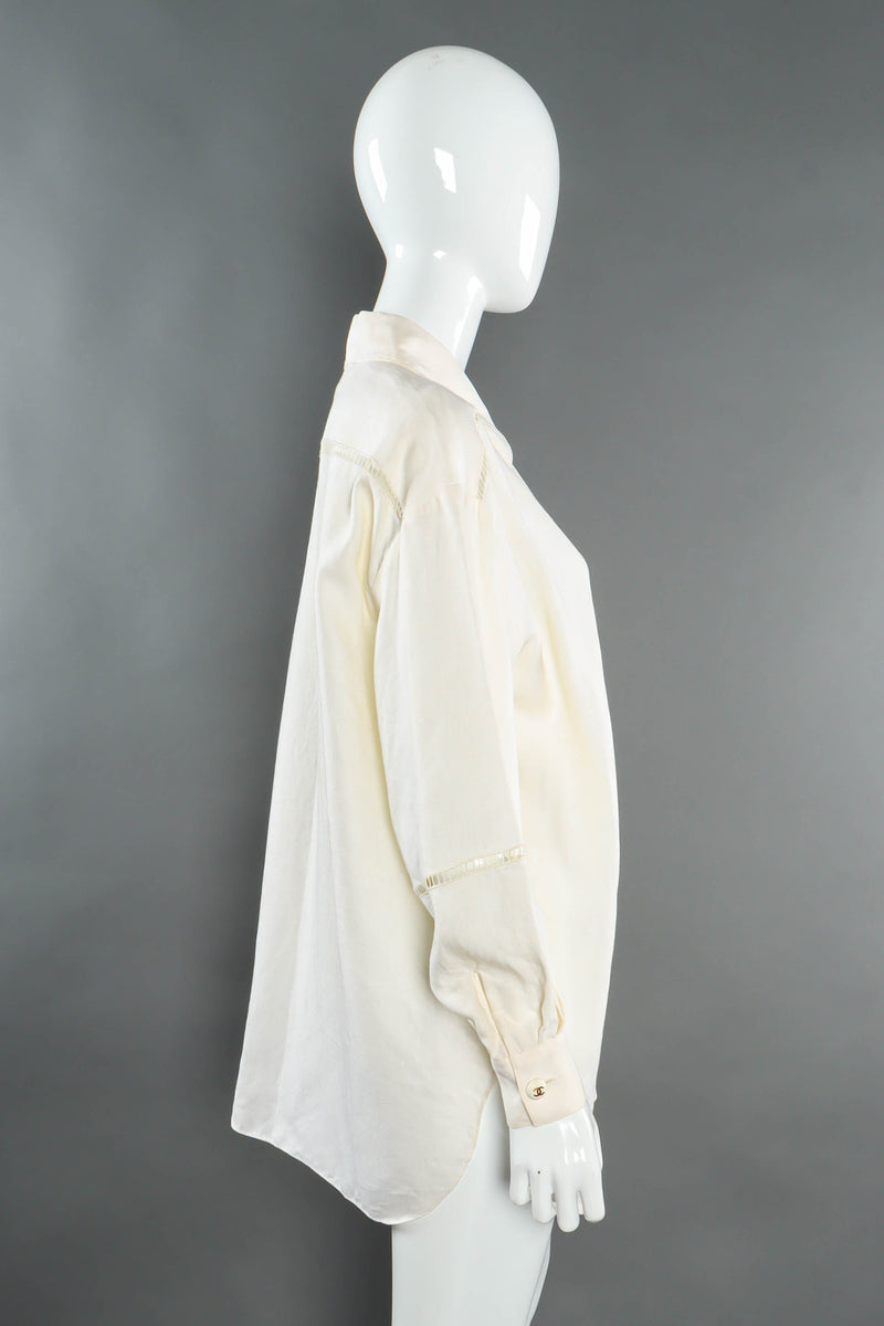 Vintage Chanel Linen Cutout Blouse mannequin side @ Recess Los Angeles