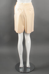 Vintage Chanel Pleated Wool Walking Shorts on Mannequin back at Recess Los Angeles