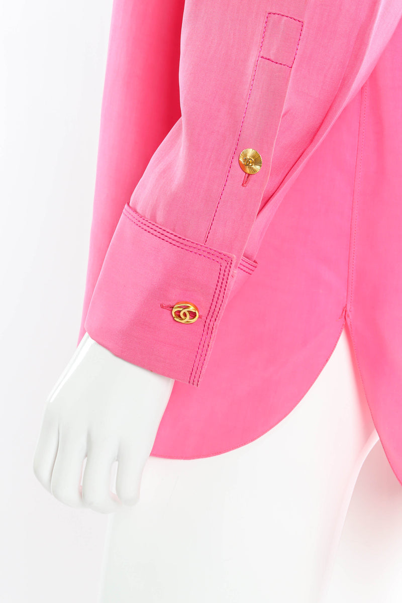 Vintage Chanel CC Pocket Button Blouse button detail @ Recess Los Angeles