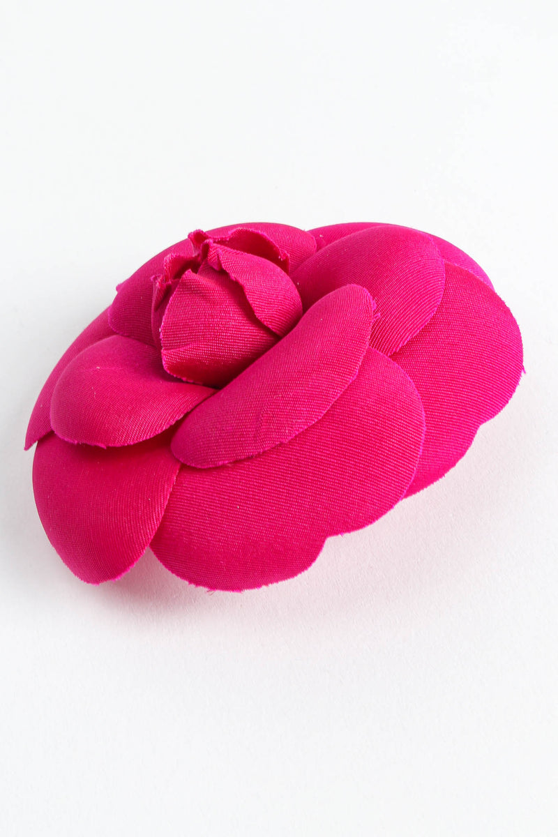 Vintage Chanel Fuchsia Camellia Flower Pin II petal detail @ Recess Los Angeles