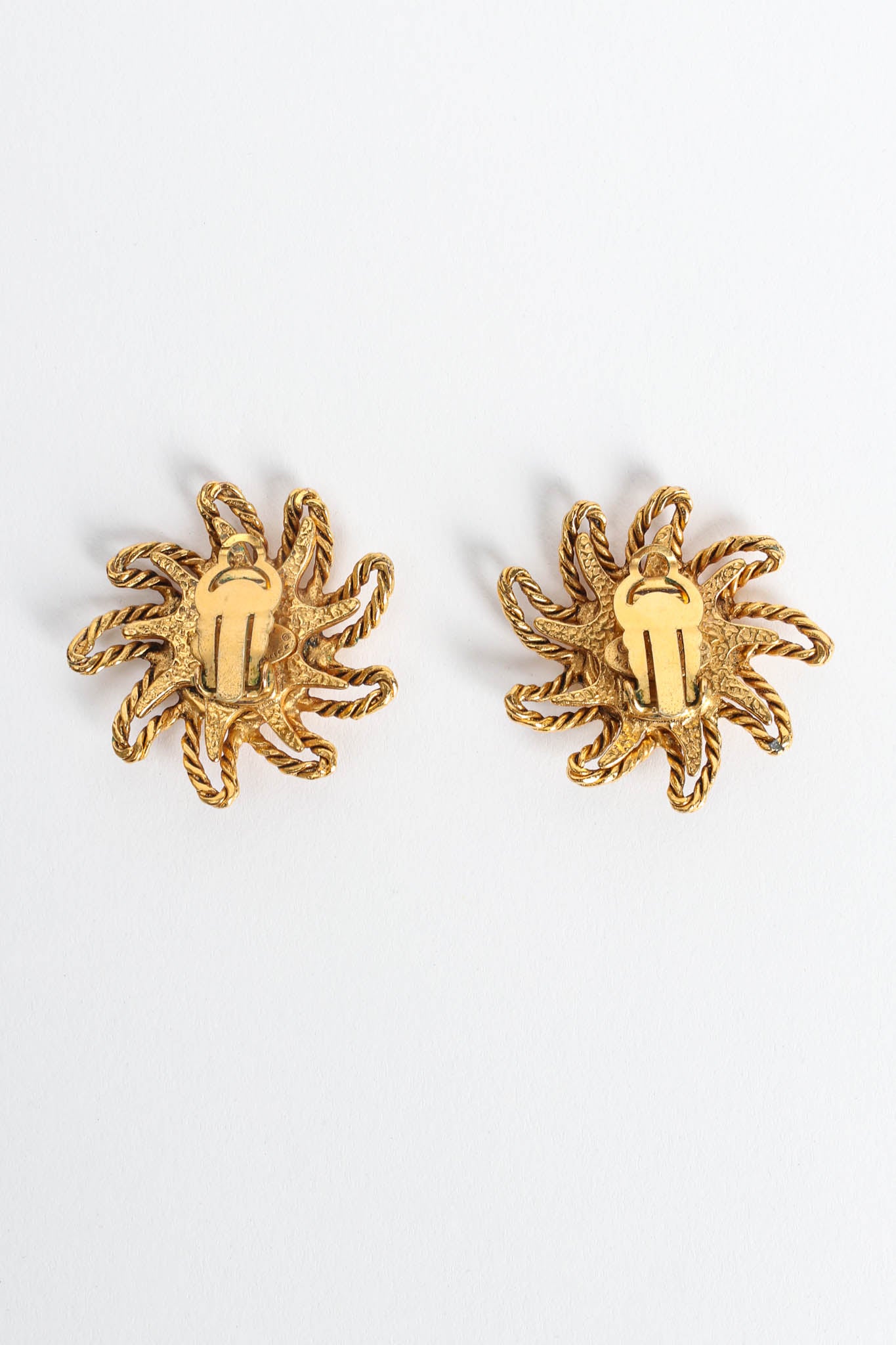 Vintage Chanel 1994A Sun CC Logo Earrings closed back @ Recess Los Angeles