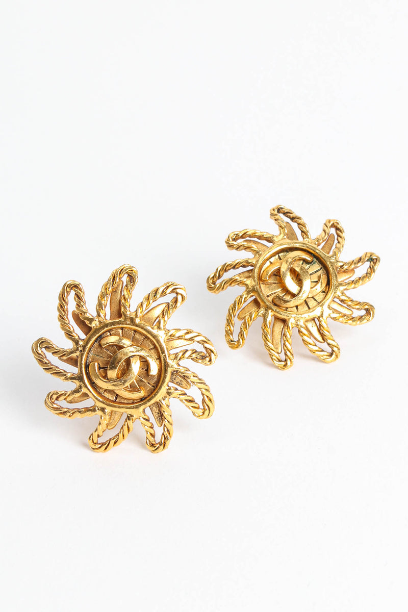 Vintage Chanel 1994A Sun CC Logo Earrings front @ Recess Los Angeles