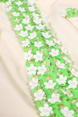 Vintage Chanel 1996P Daisy Bead Jacket & Skirt Suit Bridal Wedding detail @ Recess LA