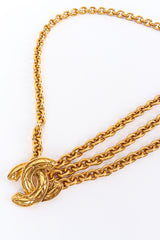 Vintage Chanel Quilted CC Charm Chain Drape Belt chain/signed charm close  @ Recess LA