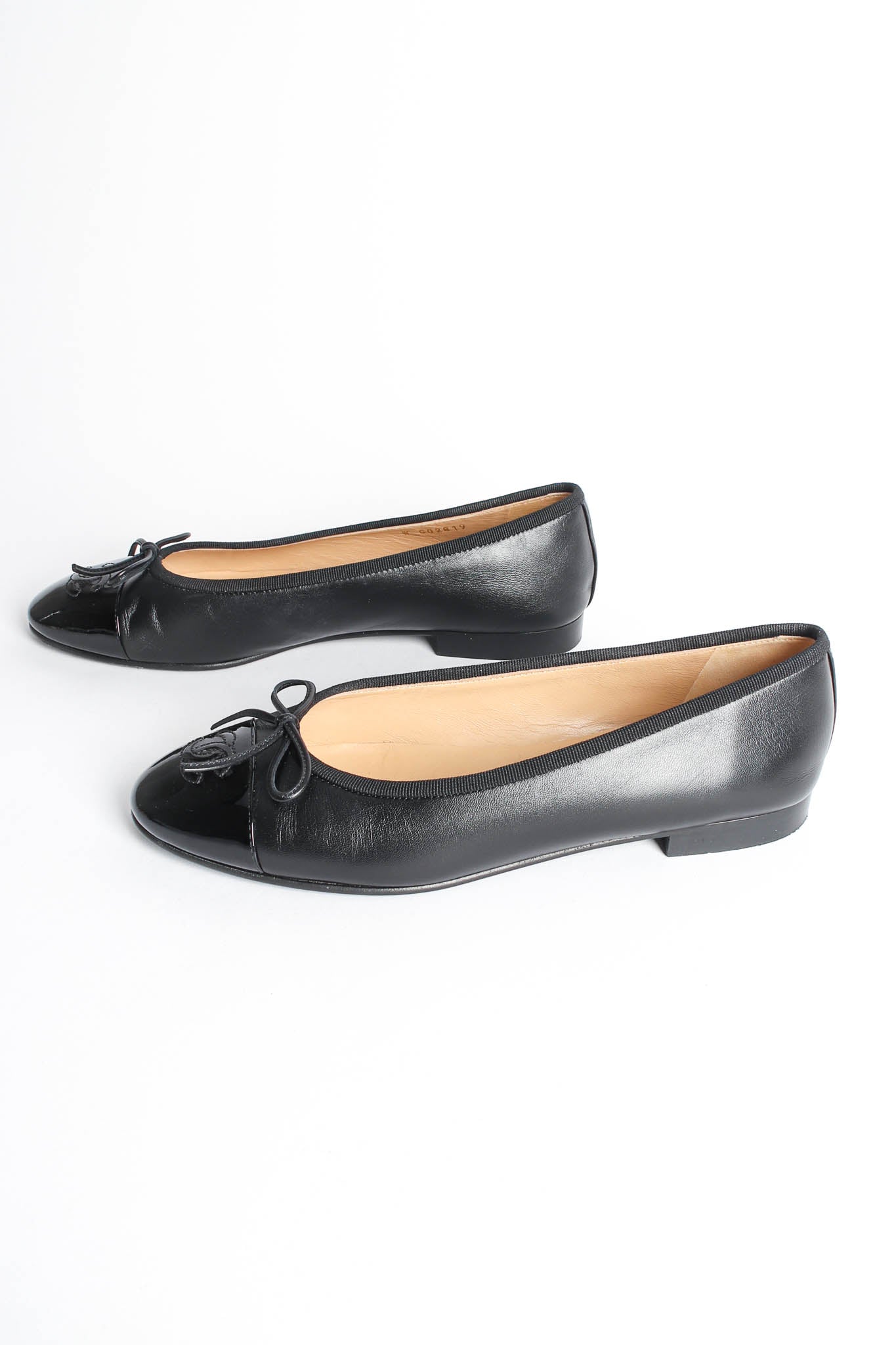 Vintage Chanel Cap Toe Leather Ballet Flats side @ Recess Los Angeles