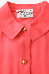 Vintage Chanel Silk Ribbon Tie Shirt collar at Recess Los Angeles