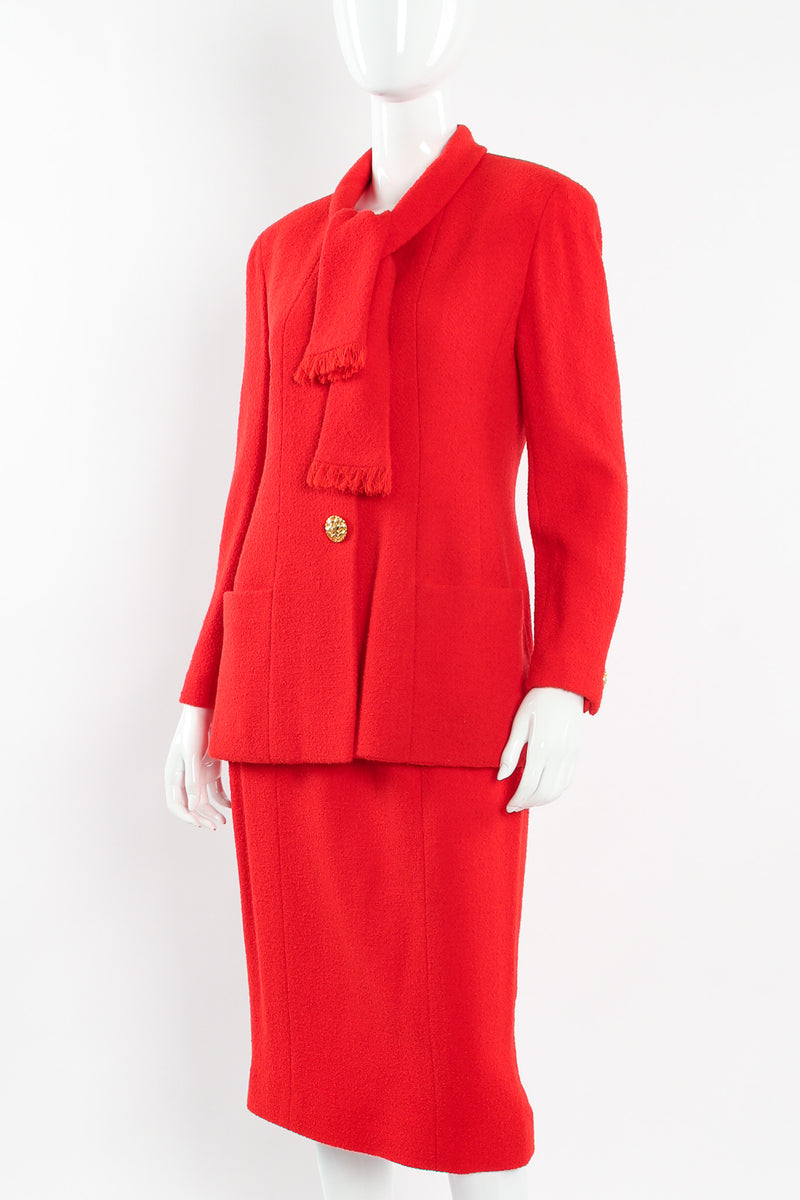 Vintage Chanel Boucle Wool Jacket & Skirt Set mannequin angle @ Recess LA