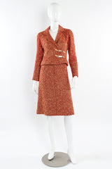 Vintage Chanel 2000A Metallic Speckle Tweed Set mannequin front @ Recess Los Angeles