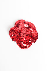 Vintage Chanel Camellia Sequin Flower Pin front aerial @ Recess LA