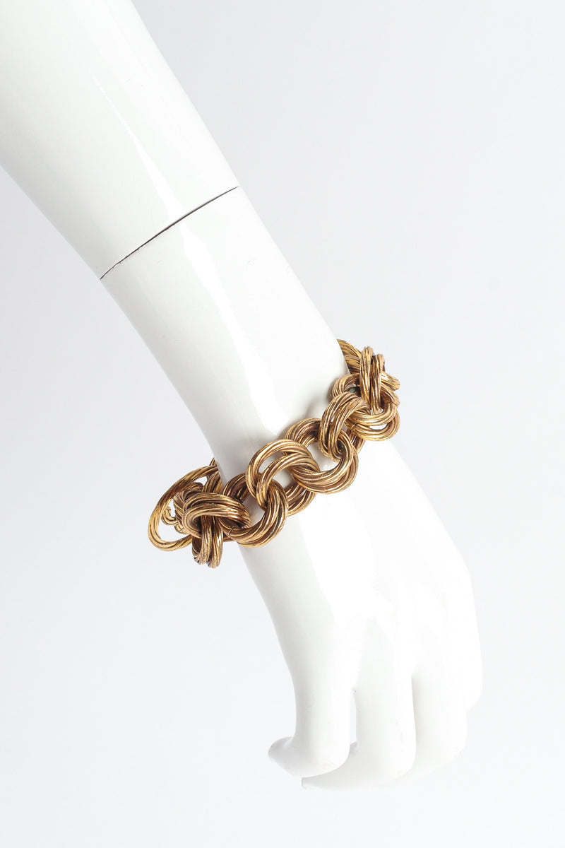 Vintage Chanel Double Rolo Link CC Bracelet on mannequin @ Recess Los Angeles