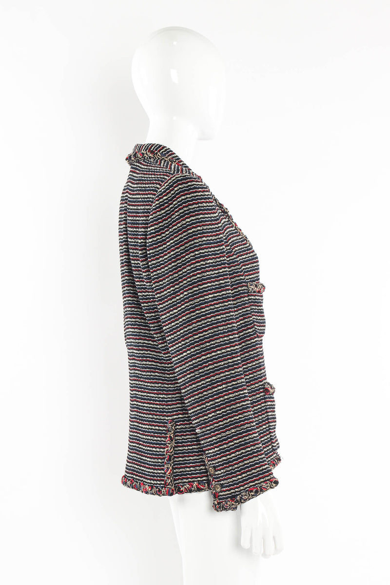 Vintage Chanel 2011 Woven Stripe Blazer mannequin side @ Recess Los Angeles