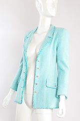 Vintage Chanel 1997P Micro Check Tweed Jacket Set on mannequin open at Recess Los Angeles