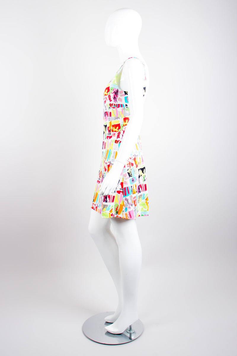 Chanel Graffiti Print Marker Pen Fit and Flare Skater Tank Dress