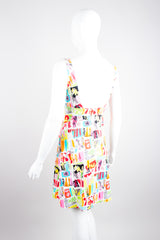 Chanel Graffiti Print Marker Pen Fit and Flare Skater Tank Dress