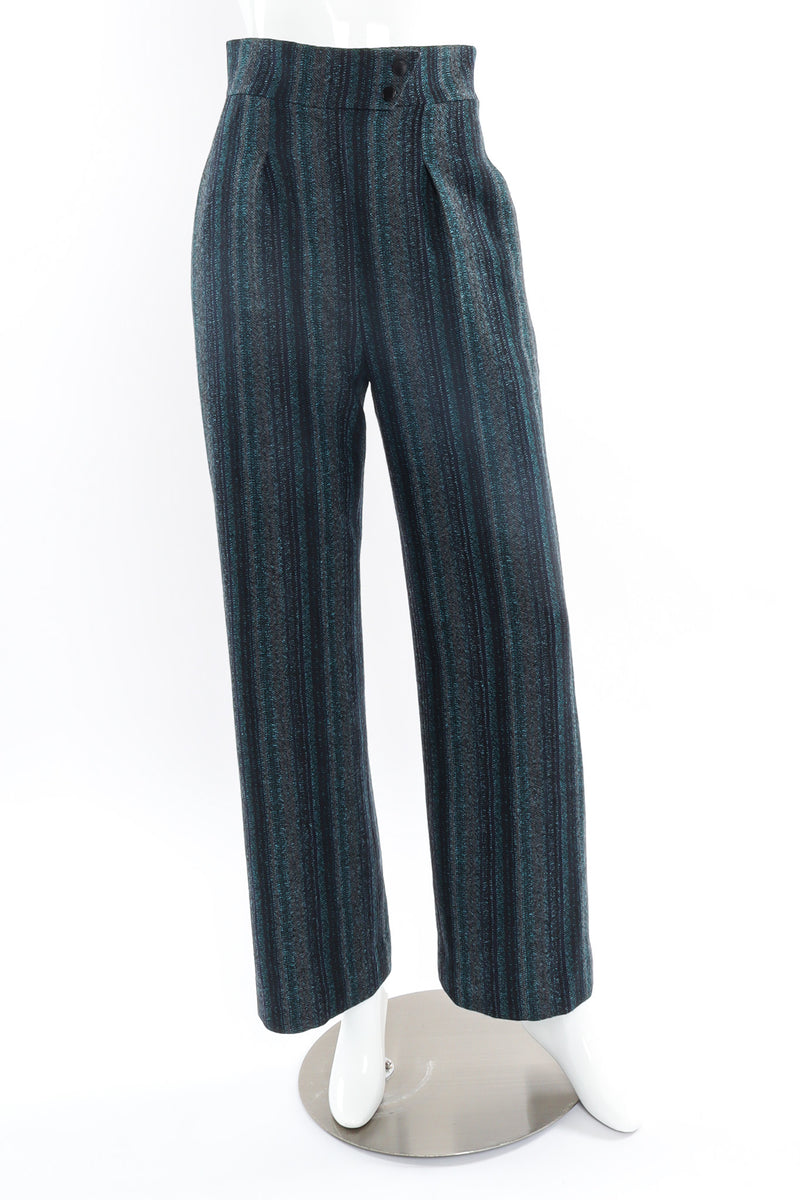 Vintage Chanel 2008A Stripe Wool Pant mannequin front  @ Recess LA