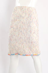 Vintage Chanel 1999P Rainbow Terrazzo Tweed Skirt Set on Mannequin front at Recess LA