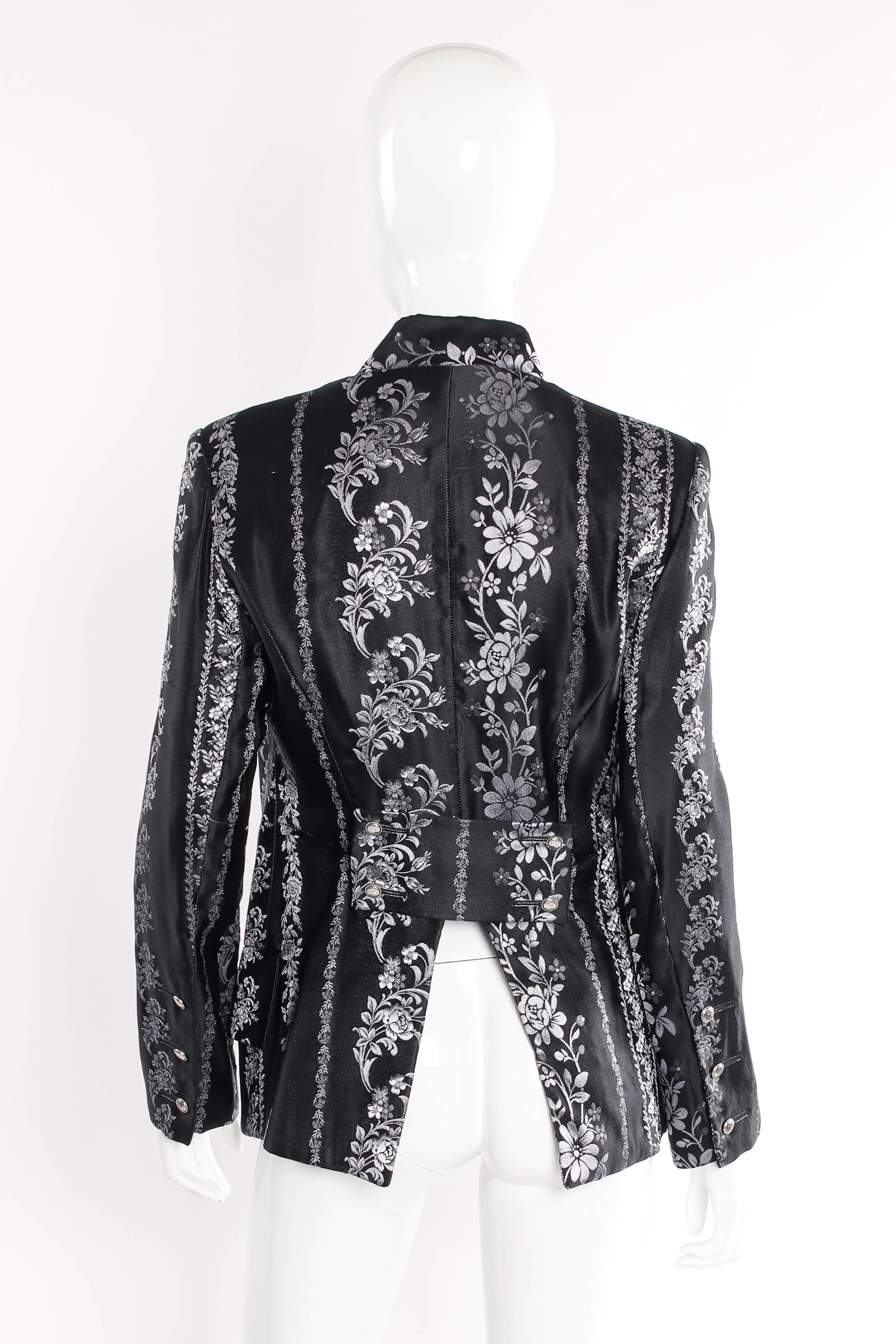 Vintage Chantal Thomass Metallic Monochrome Brocade Jacket on mannequin back at Recess Los Angeles