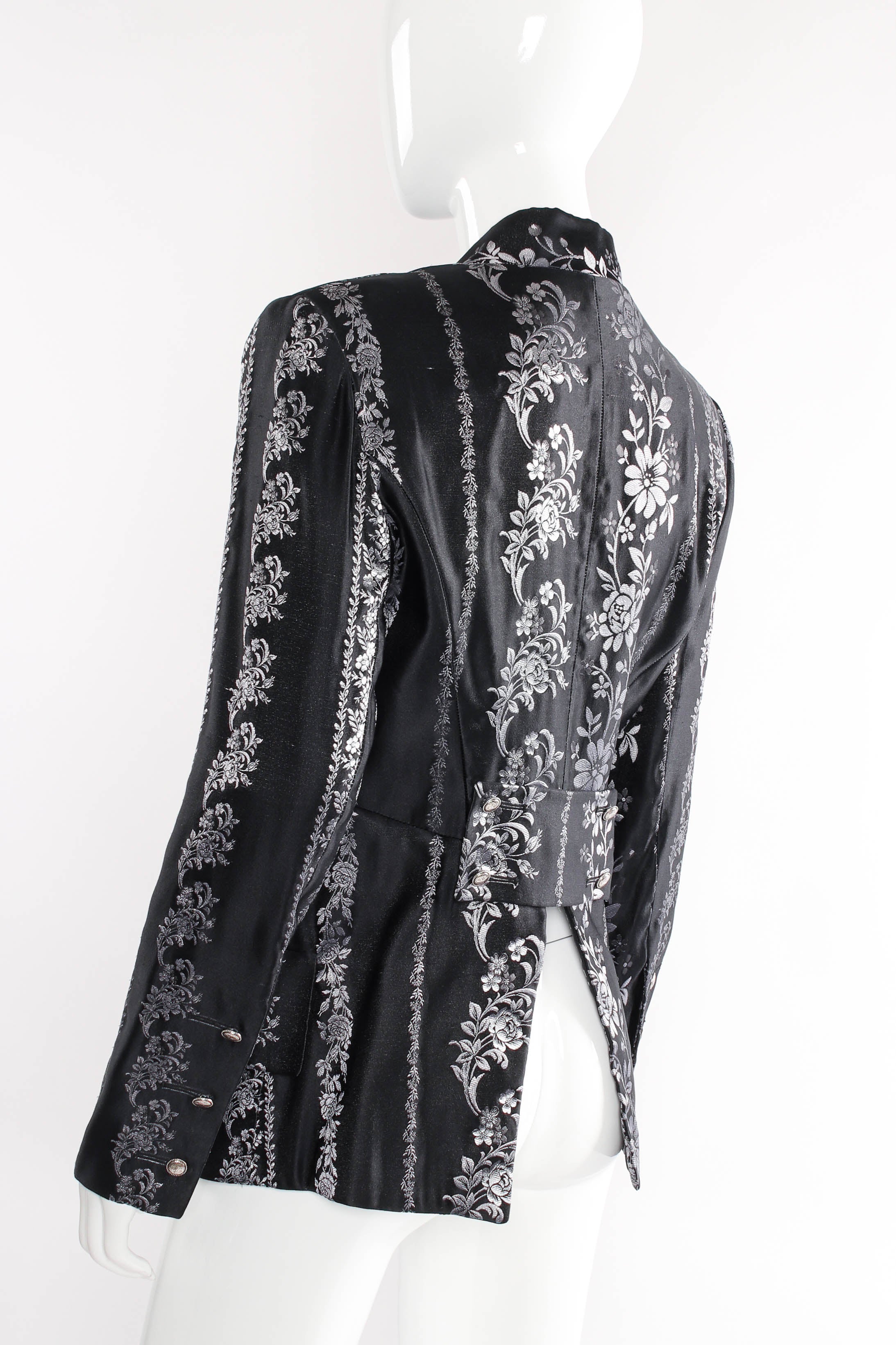 Vintage Chantal Thomass Metallic Monochrome Brocade Jacket on mannequin back at Recess Los Angeles