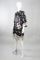 Vintage Silk Chinese Metal Embroidered Dragon Robe