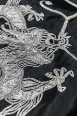 Vintage Silk Chinese Metal Embroidered Dragon Robe