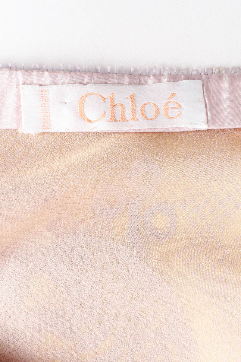 Vintage Cholé Silk Daisy Asymmetrical Skirt tag @ Recess Los Angeles