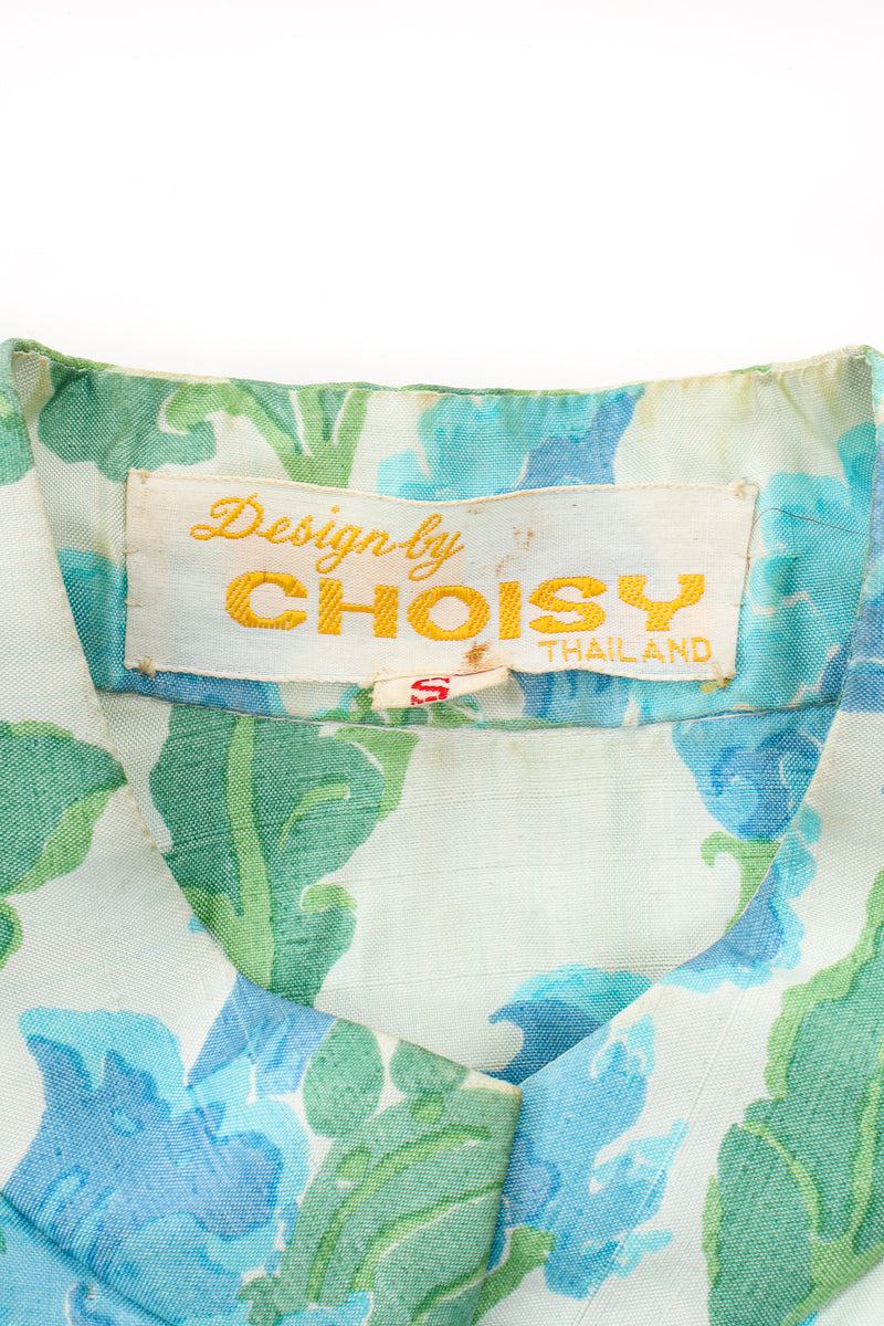 Vintage Choisy Floral Raw Silk Duster Coat label at Recess Los Angeles