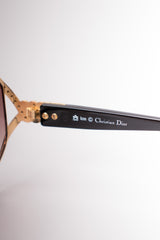 Christian Dior Rhinestone Aviator Pilot Sunglasses 2619 Graduated Amber Lenses