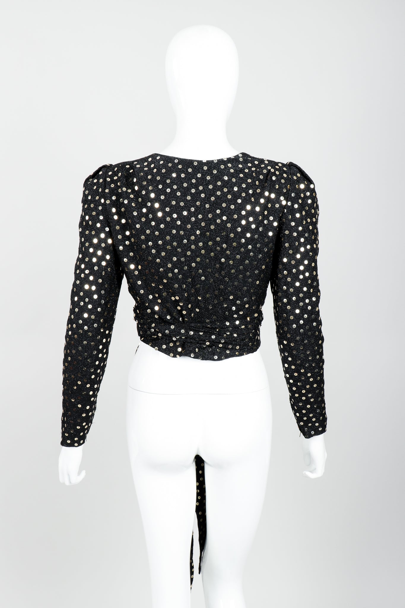 Vintage Christian Dior Sequin Tie Top Set on Mannequin Back at Recess Los Angeles