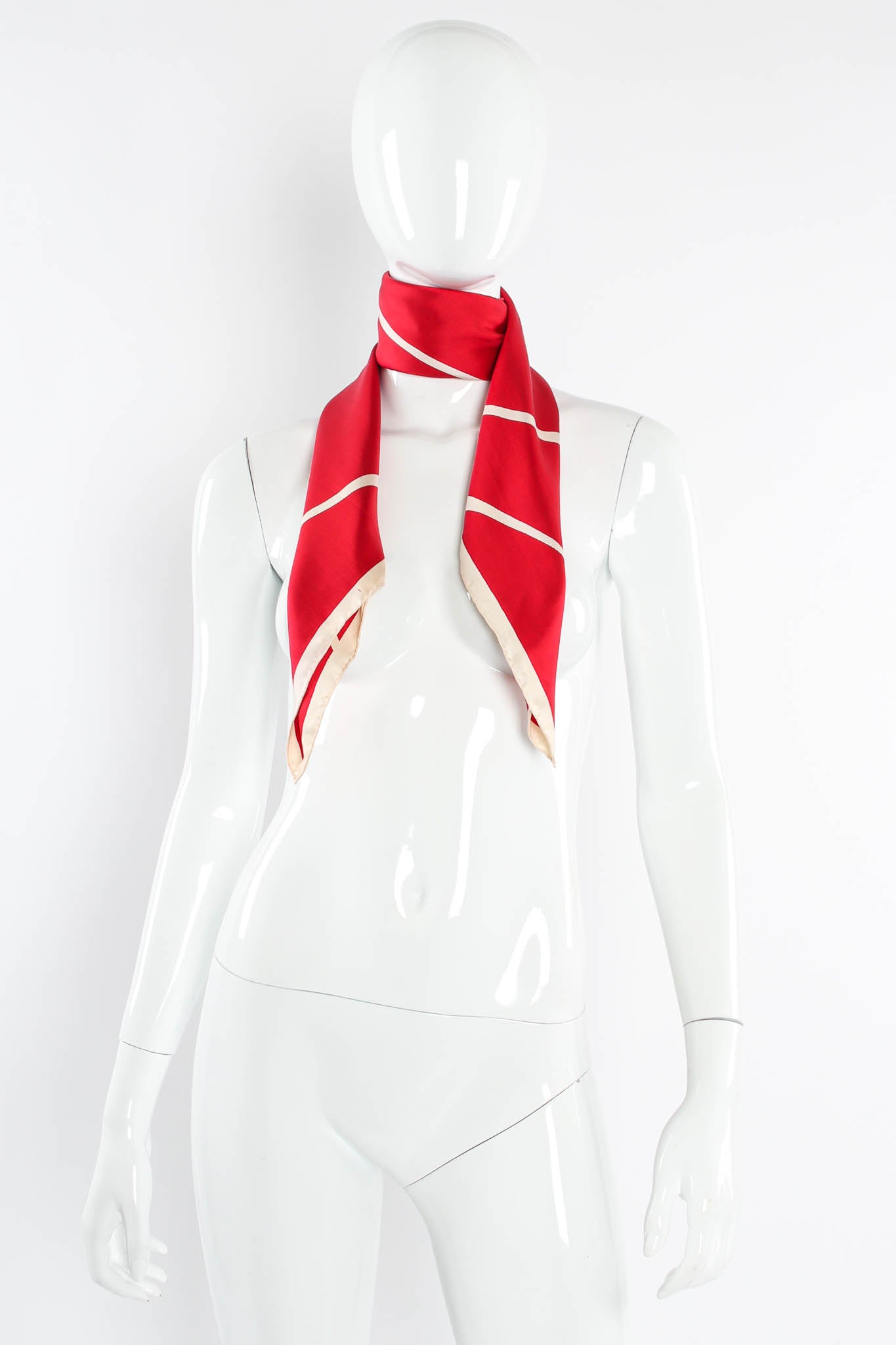 Vintage Christian Dior Abstract Swirl Stripe Scarf on mannequin @ Recess Los Angeles