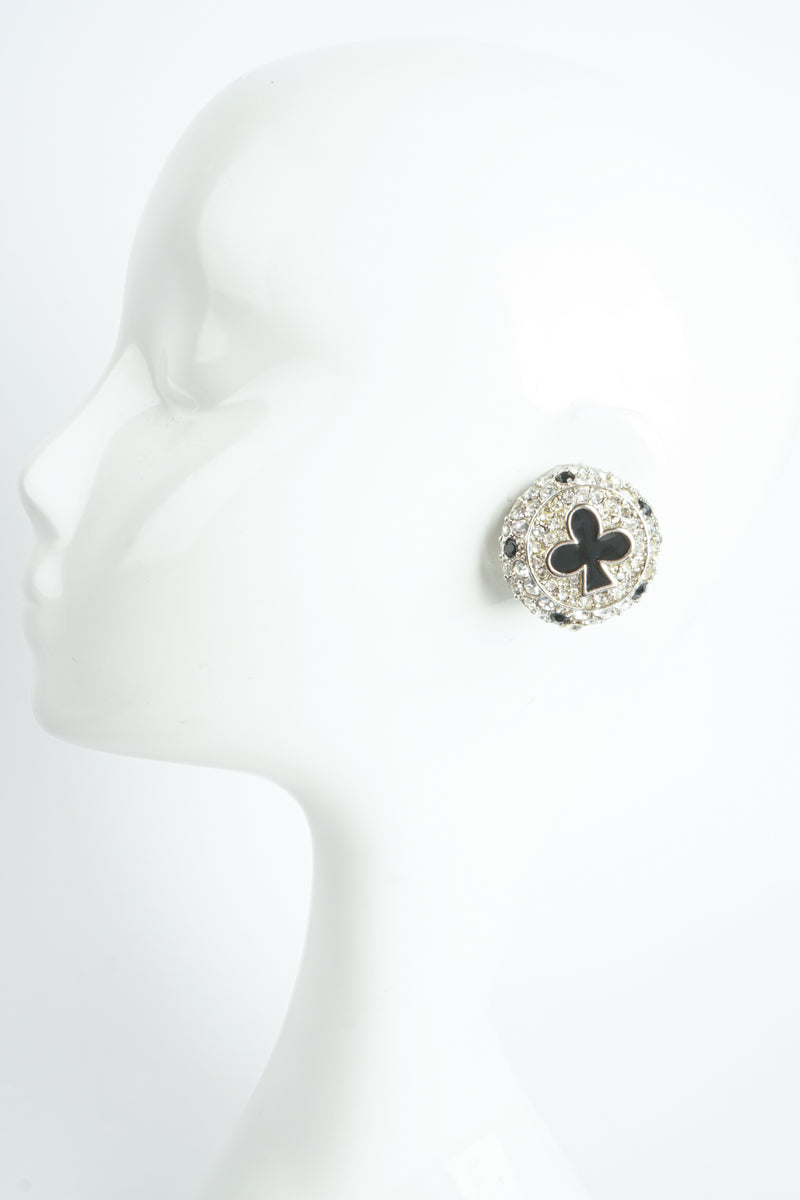 Vintage Christian Dior Crystal Club Suit Earrings on Mannequin at Recess Los Angeles