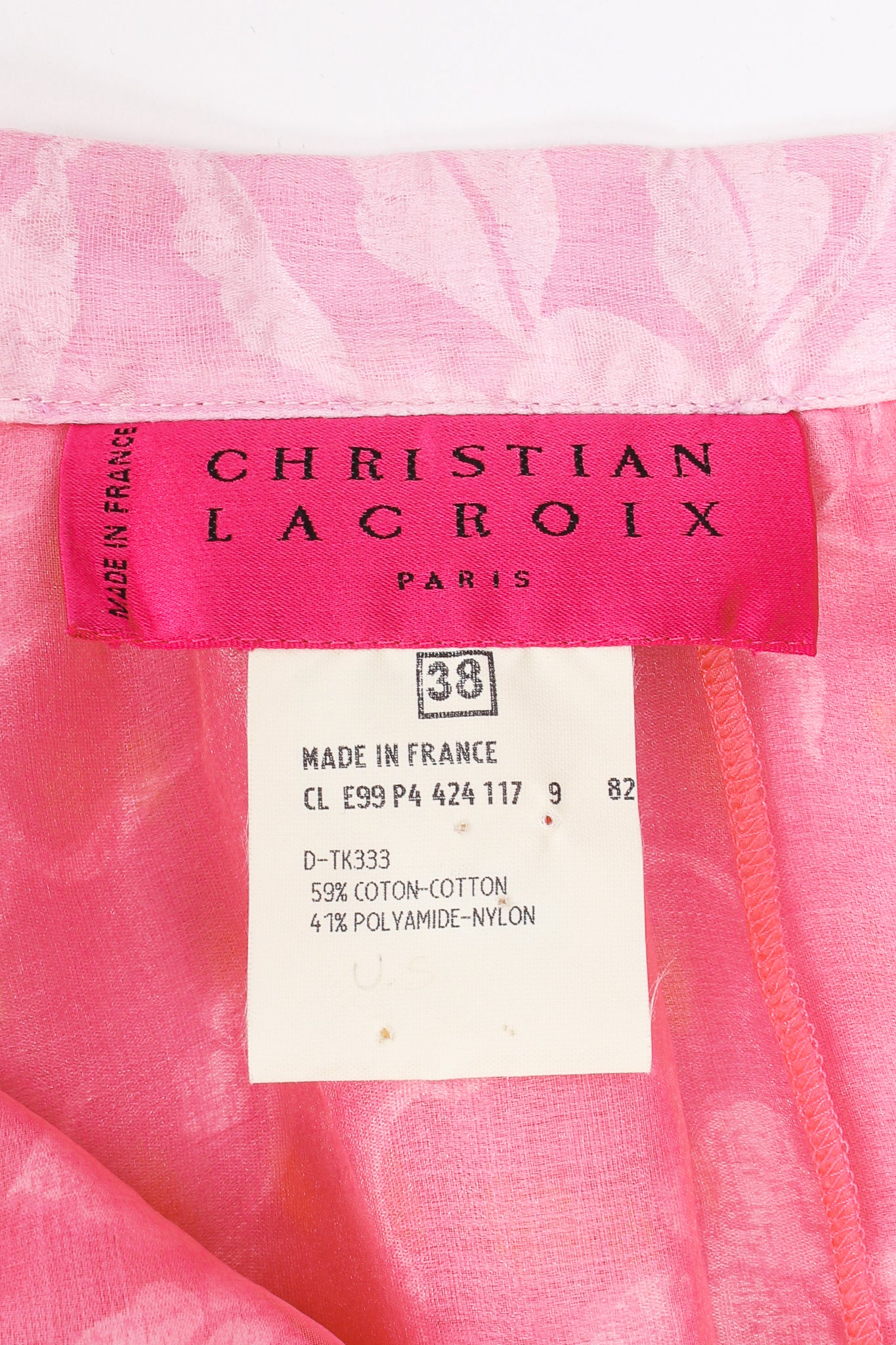 Vintage Christian Lacroix Point D'Esprit Chantilly Lace Mesh Skirt label @ Recess LA