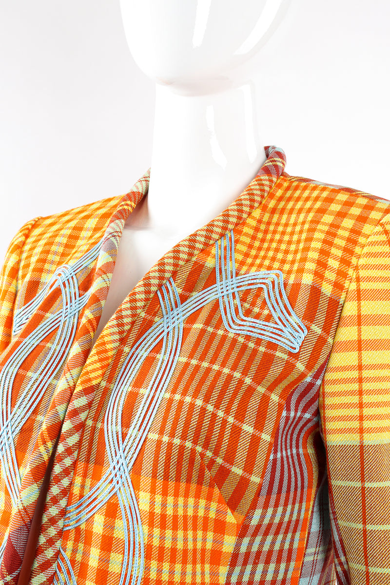 Vintage Christian Lacroix Madras Check Jacket on Mannequin neck at Recess Los Angeles