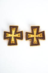 Vintage Christian Lacroix Leather Cross Earrings at Recess Los Angeles