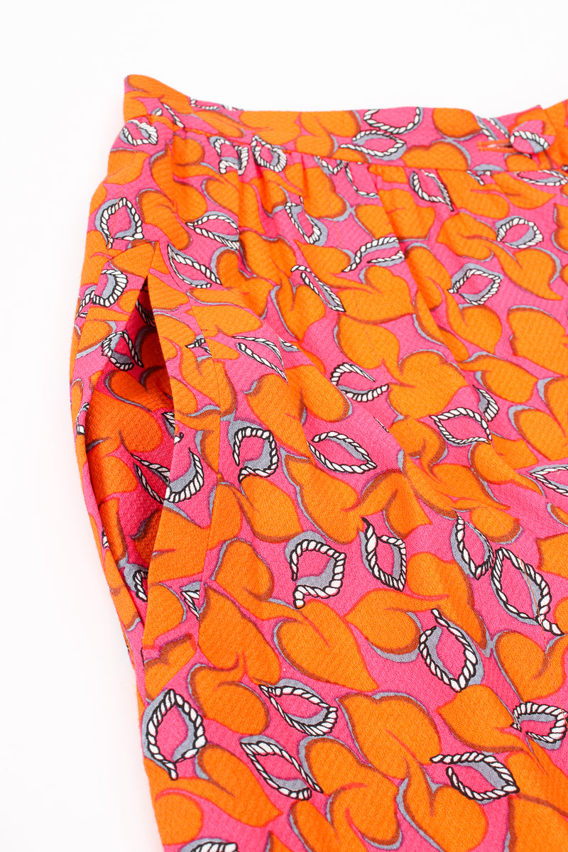 Vintage Christian Lacroix Hot Leaf Print Cropped Palazzo Pant pocket at Recess LA