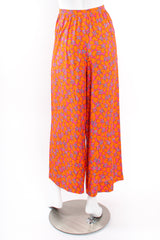 Vintage Christian Lacroix Hot Leaf Print Cropped Palazzo Pant on mannequin back at Recess LA