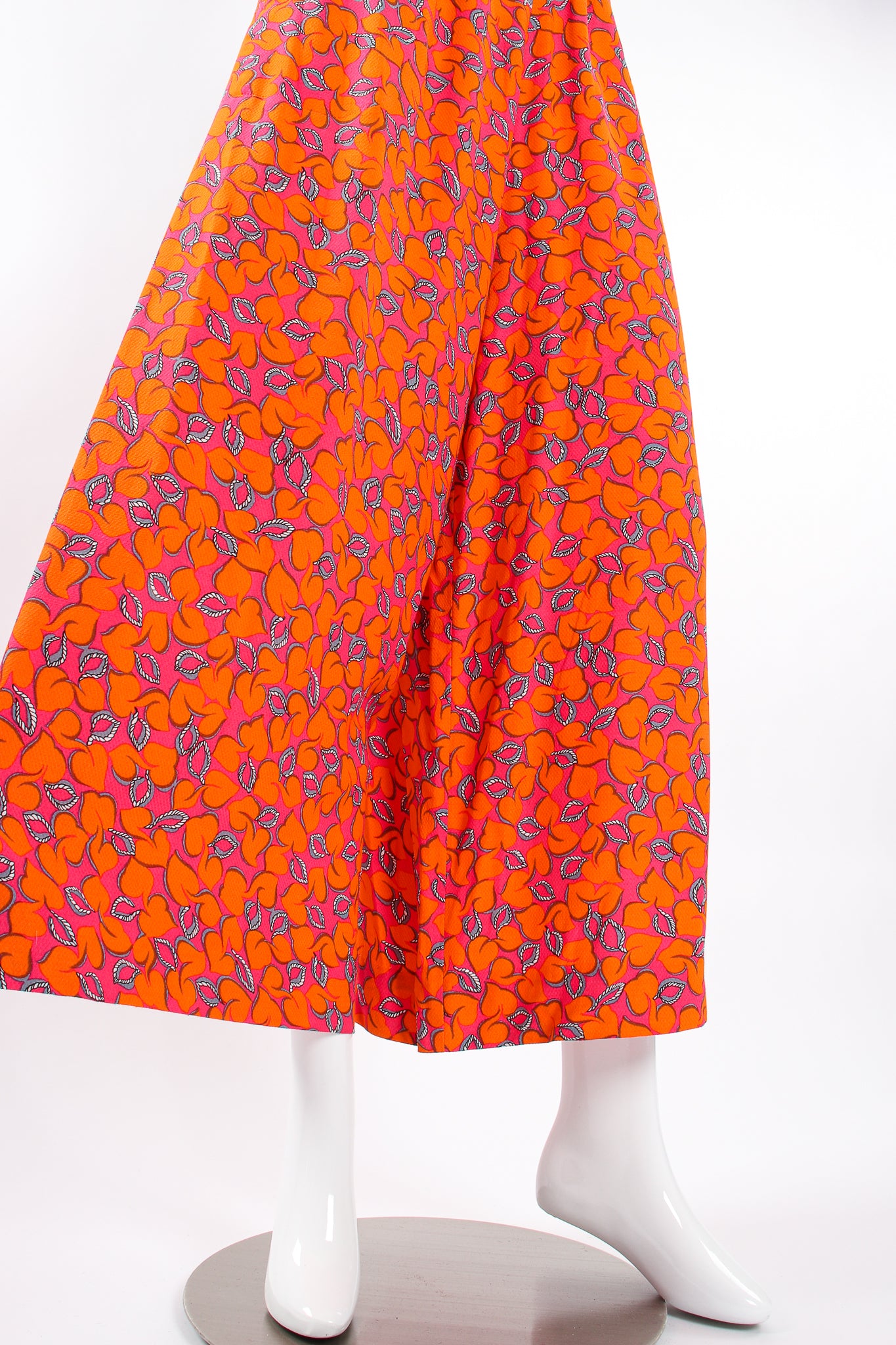 Vintage Christian Lacroix Hot Leaf Print Cropped Palazzo Pant on mannequin crop at Recess LA