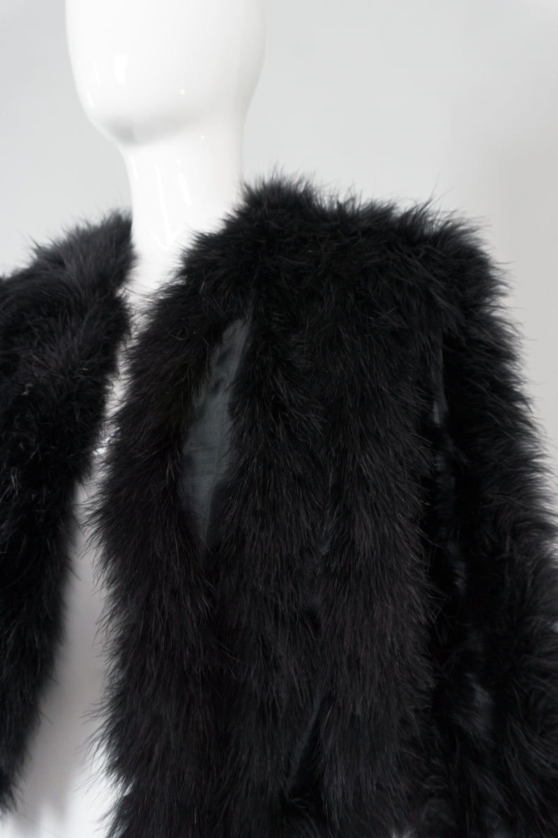 Vintage Chubby Marabou Feather Open Jacket