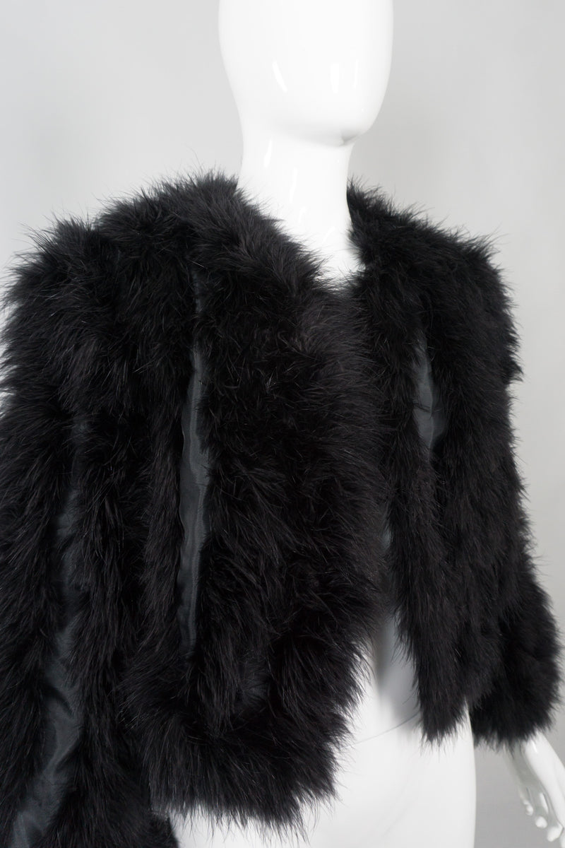 Vintage Chubby Marabou Feather Open Jacket