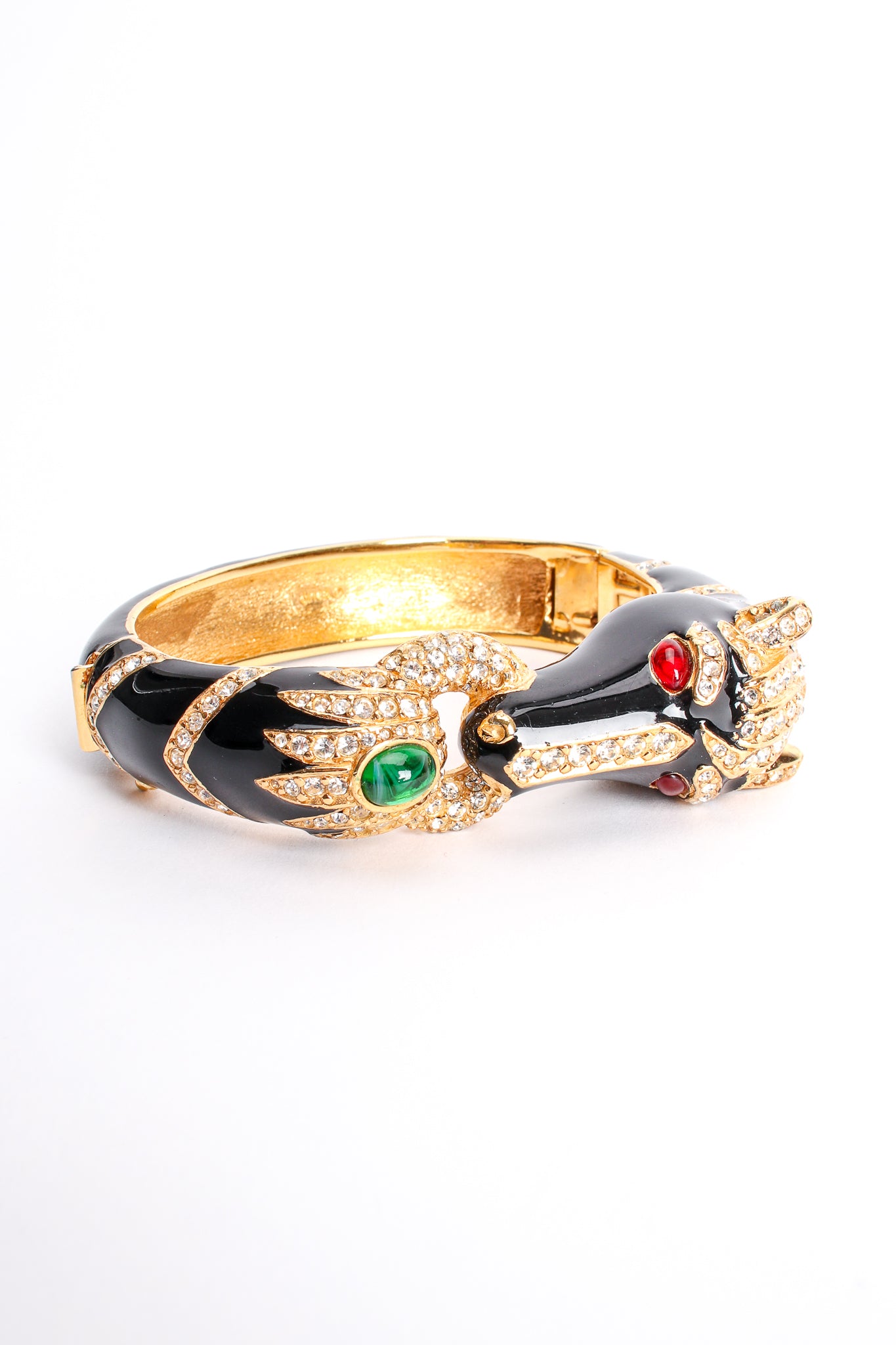 Vintage Ciner Enamel Jeweled Horse Bangle Bracelet at Recess Los Angeles