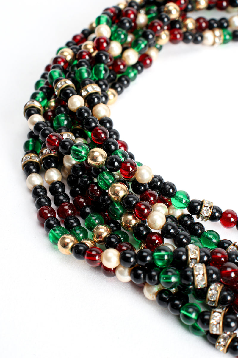 VIntage Ciner Beaded Cheetah Collar Necklace bead detail at Recess Los Angeles