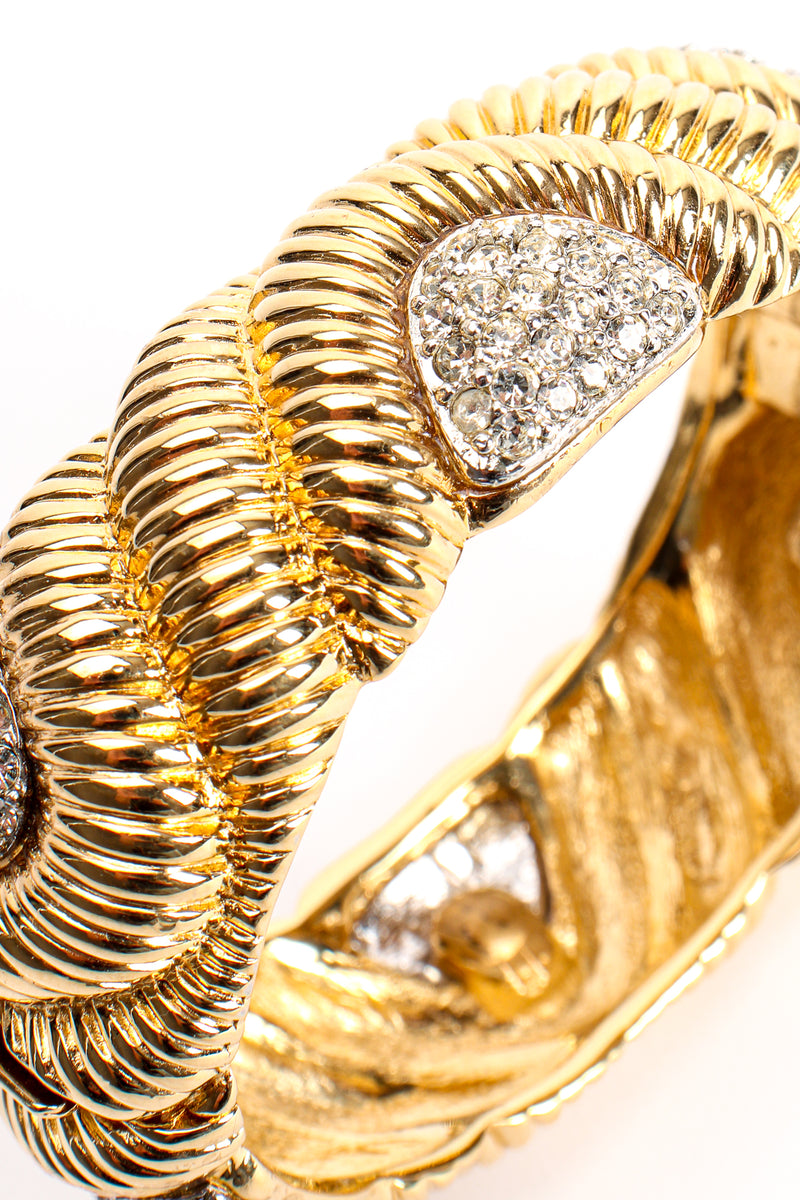 Vintage Ciner Ribbed Rhinestone Bracelet detail at Recess Los Angeles