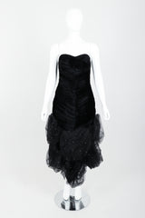 Vintage Claude Pétin Velvet Pouf Midi Dress on Mannequin front at Recess Los Angeles