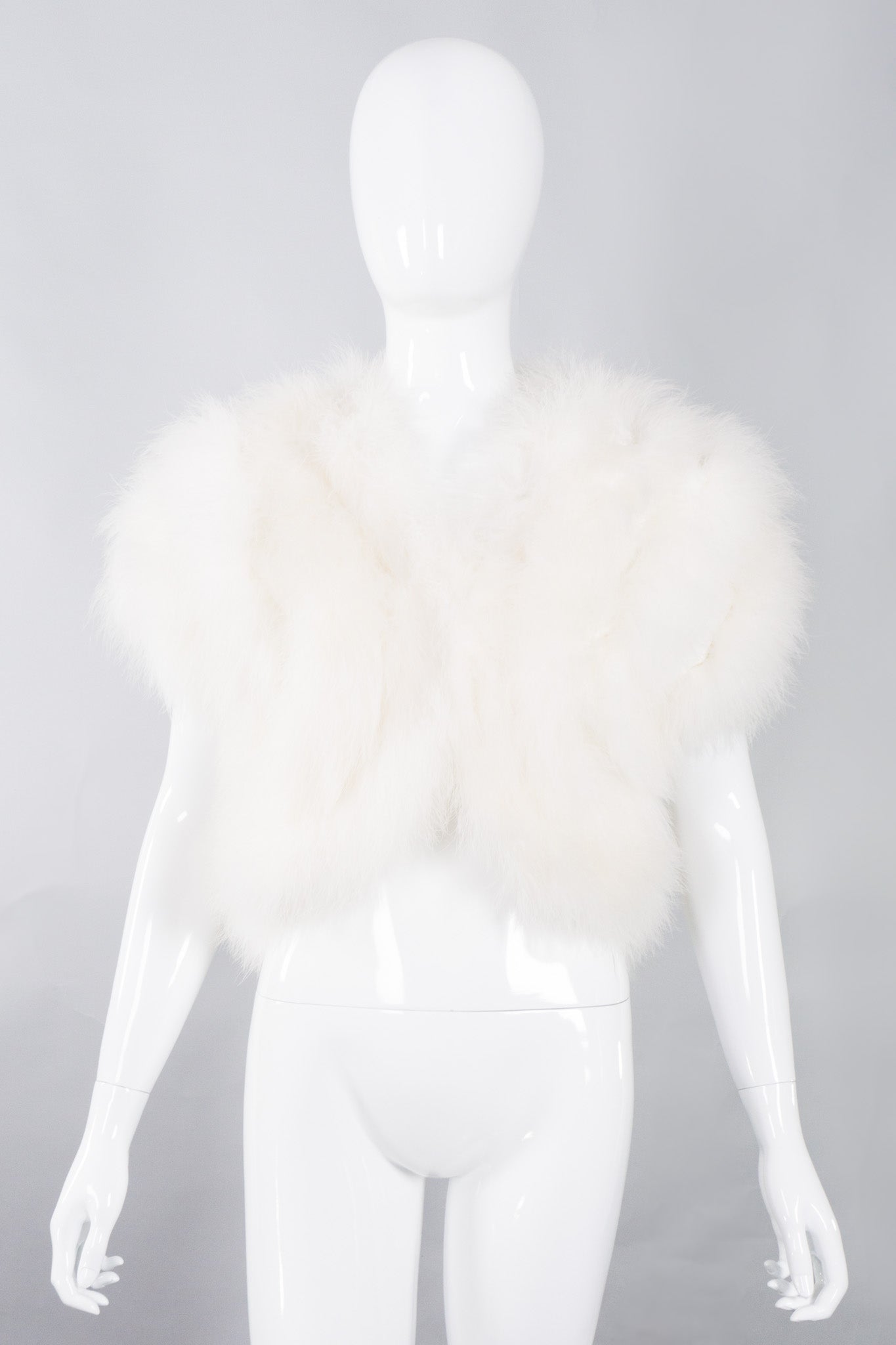 Climax Vintage Marabou Feather Chubby Bolero Shrug Wedding Jacket