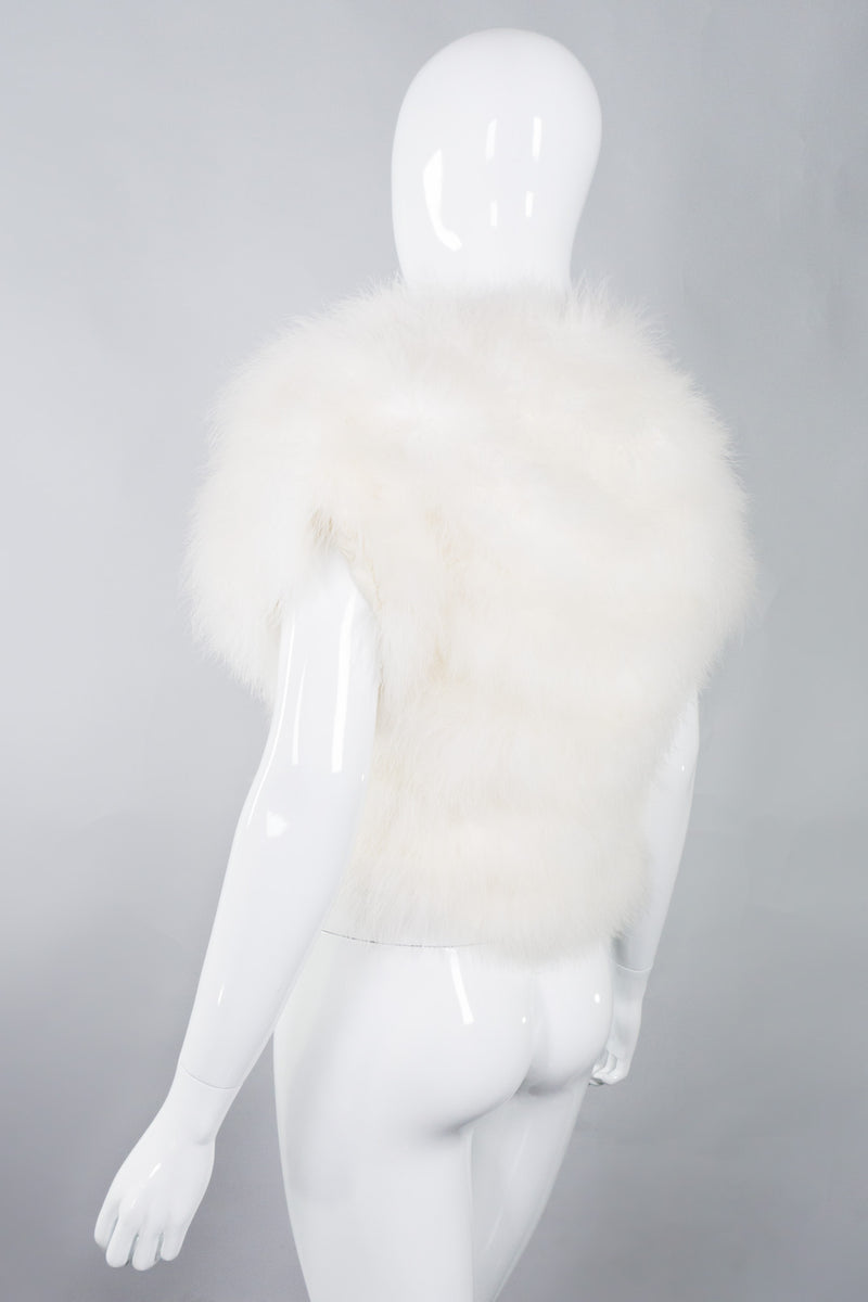 Climax Vintage Marabou Feather Chubby Bolero Shrug Wedding Jacket